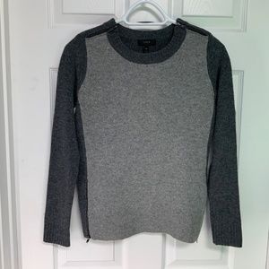 J.Crew Wool Double-zip Colour Block Sweater Women’s XXS Grey and Charcoal